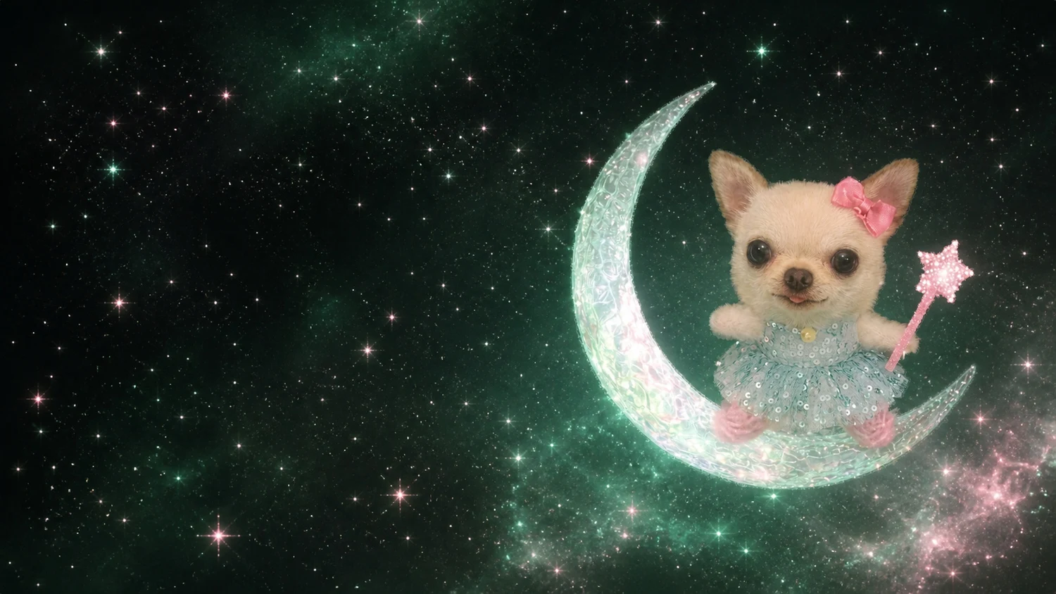 Dog On Moon in deep space